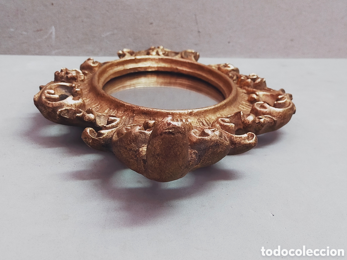 Antig&uuml;edades: ESPEJO CORNUCOPIA EN MADERA O PASTA DE MADERA DORADO CON PAN DE ORO. - Foto 5