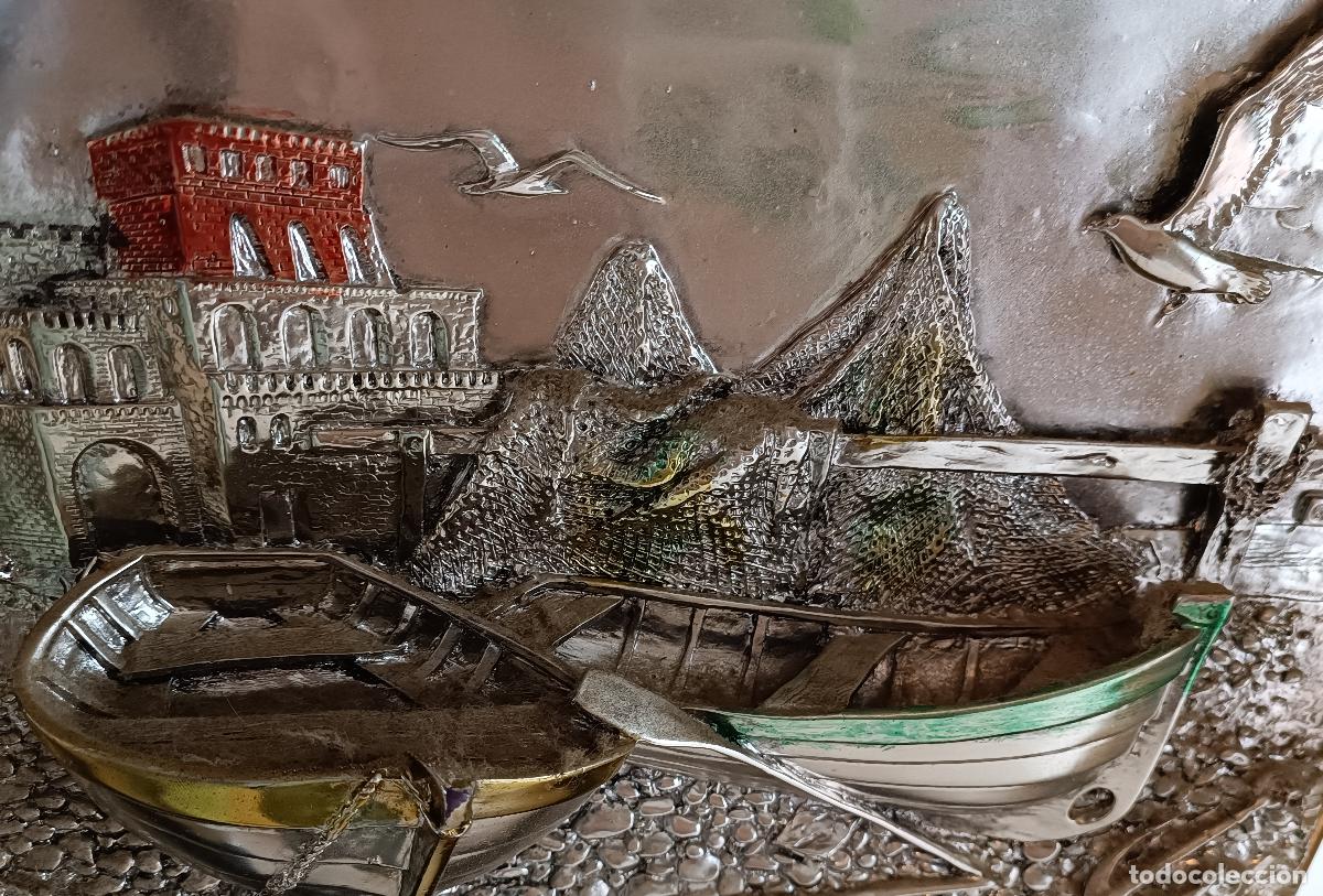 Antig&uuml;edades: CUADRO ESPEJO CON RELIEVE EN PLATA GALVANIZADA 925. - Foto 10