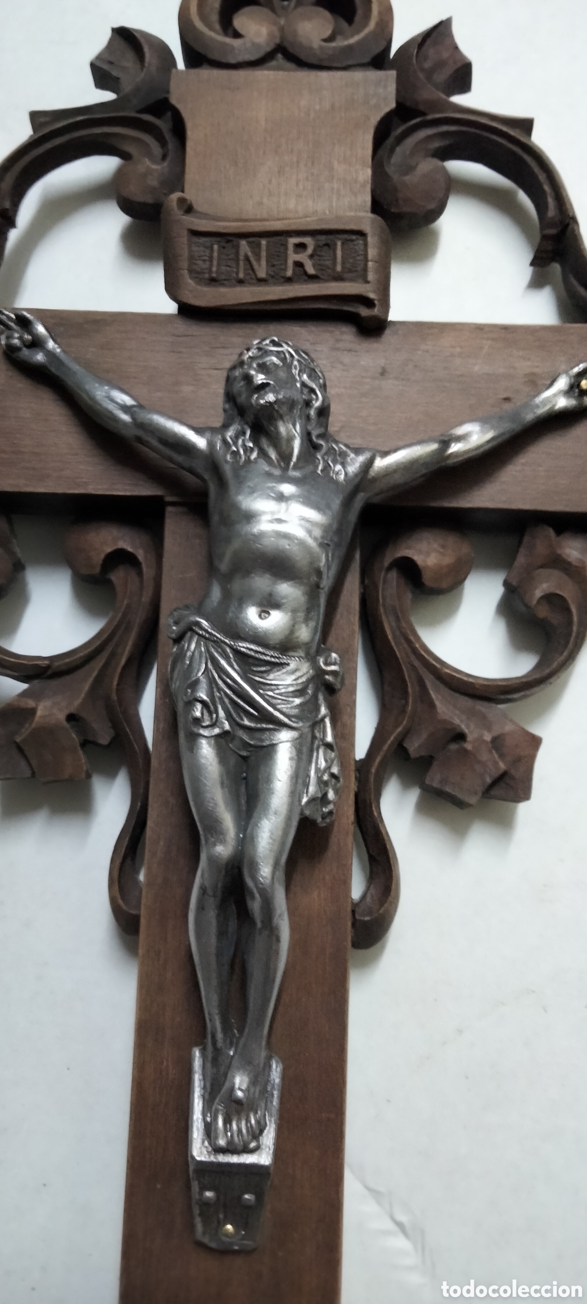 Antig&uuml;edades: ANTIGUO CRUCIFIJO MADERA - Foto 3