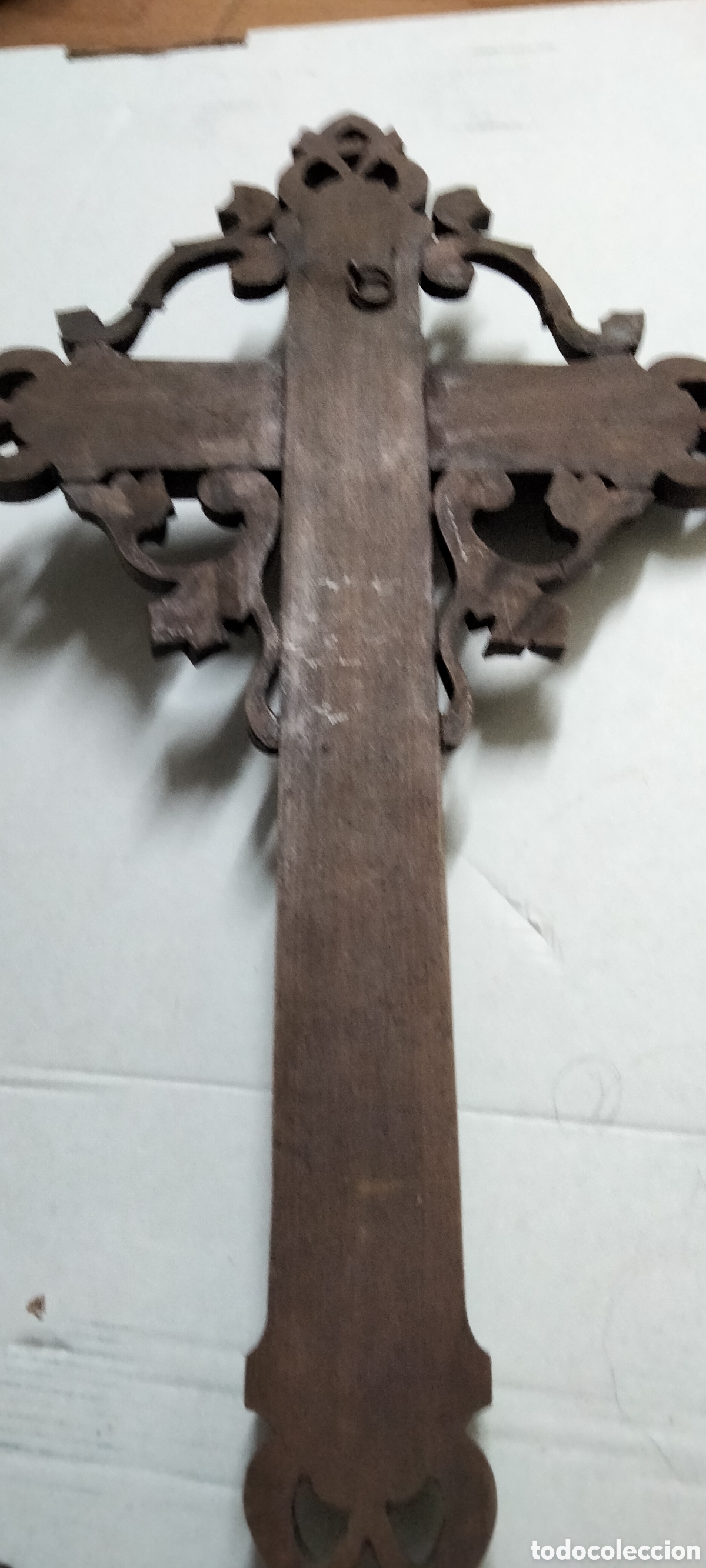 Antig&uuml;edades: ANTIGUO CRUCIFIJO MADERA - Foto 8