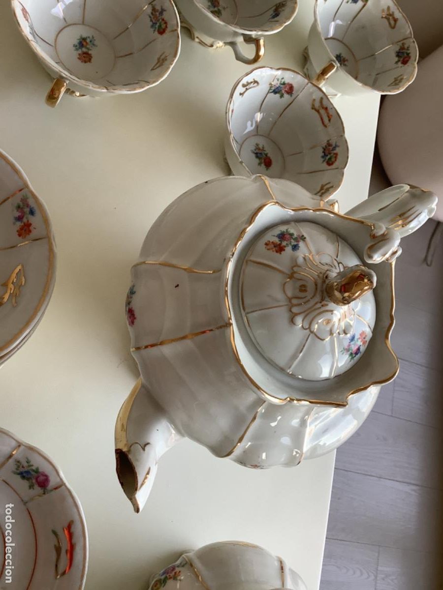 Antig&uuml;edades: Juego de t&eacute; Santa Clara Vigo - Foto 3
