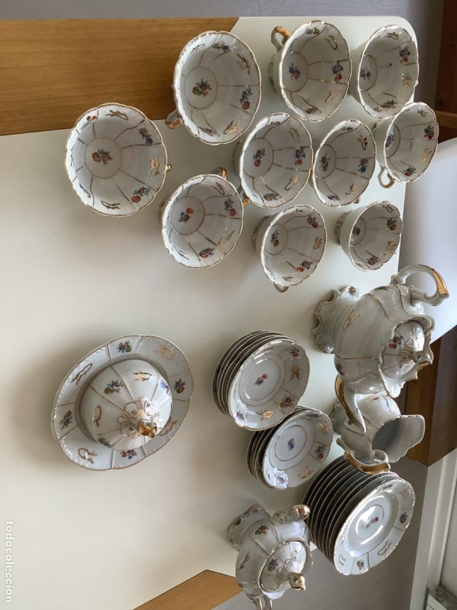 Antig&uuml;edades: Juego de t&eacute; Santa Clara Vigo - Foto 5