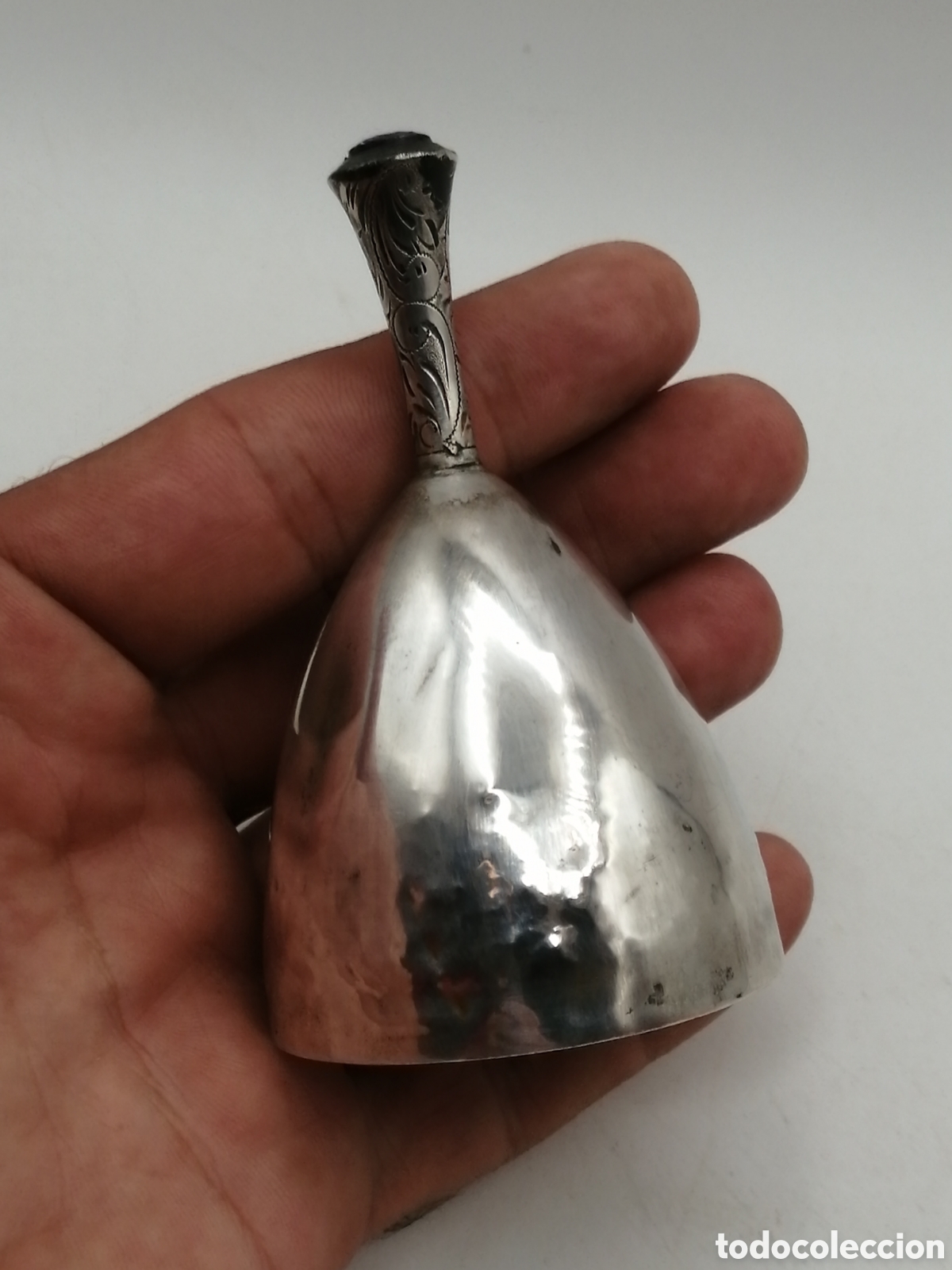 Antig&uuml;edades: Antigua campana plata de ley - Foto 3