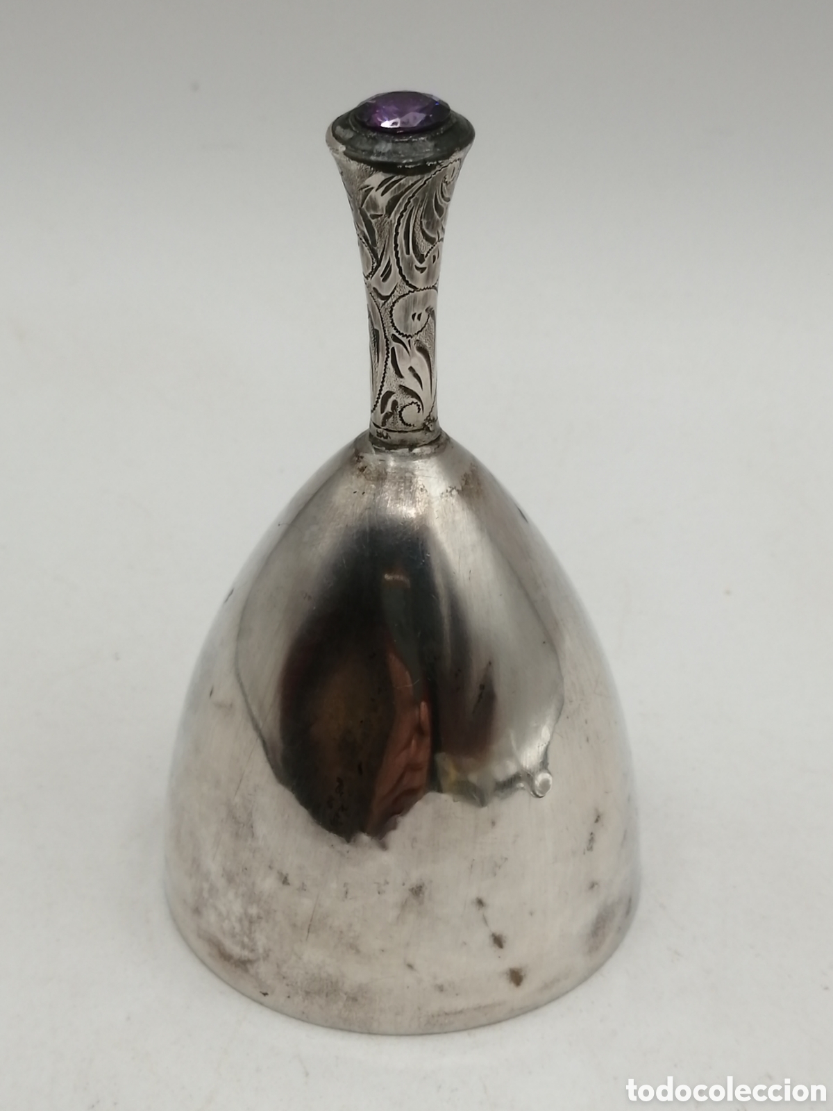 Antig&uuml;edades: Antigua campana plata de ley - Foto 4