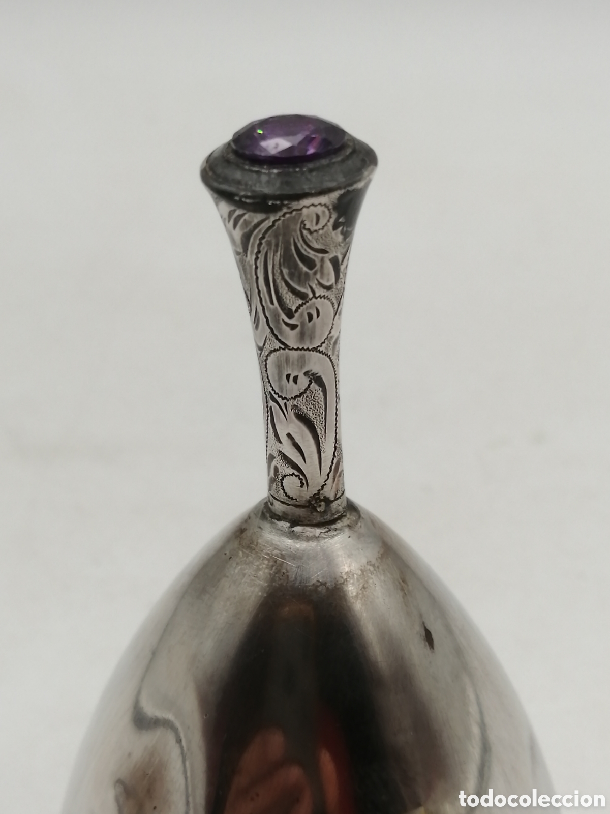 Antig&uuml;edades: Antigua campana plata de ley - Foto 5