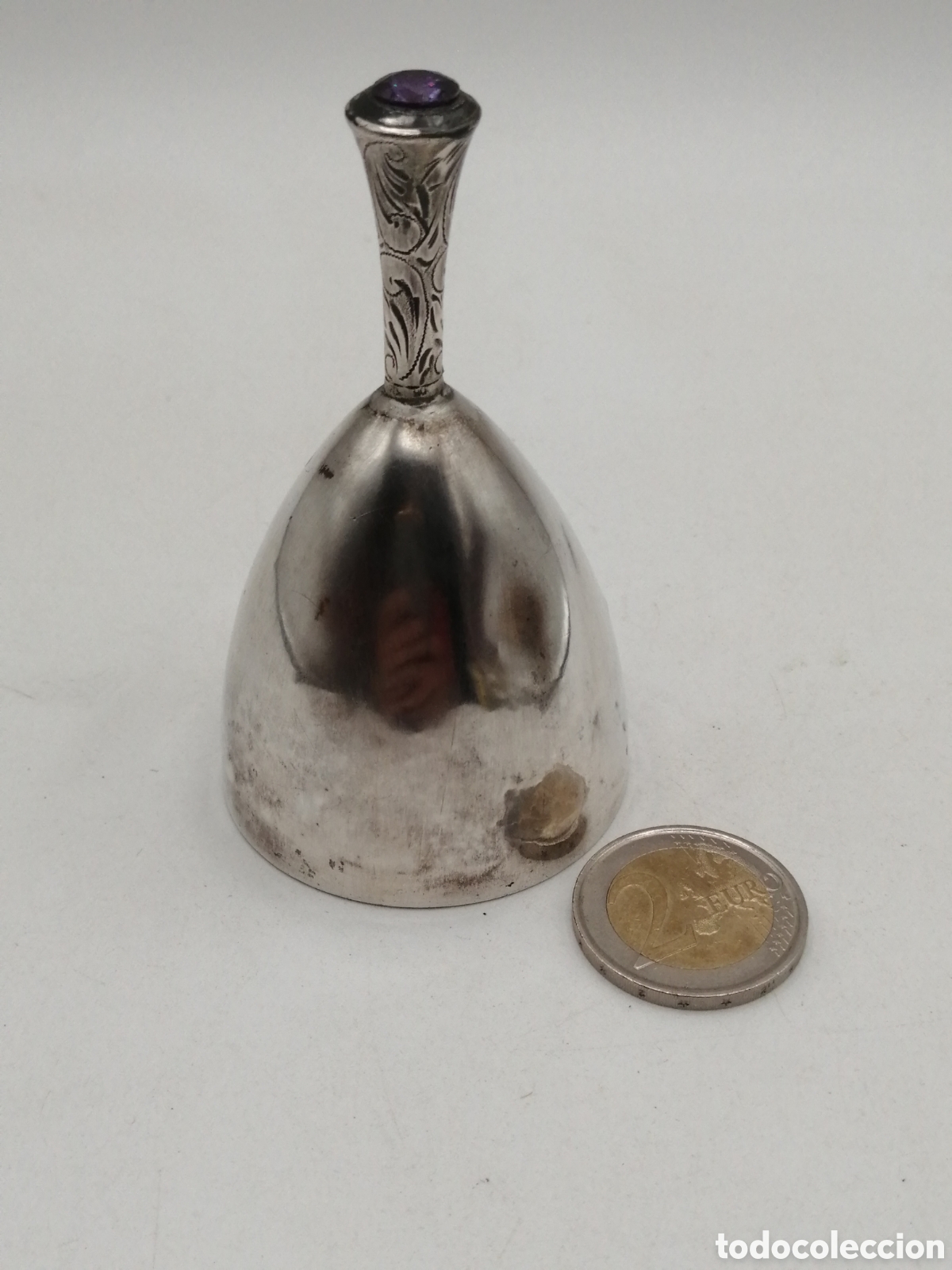 Antig&uuml;edades: Antigua campana plata de ley - Foto 7
