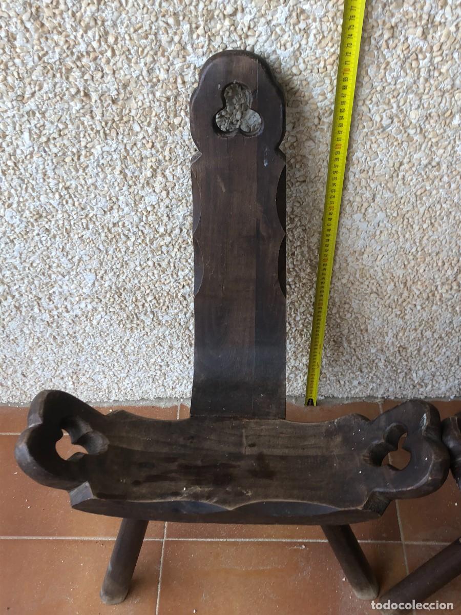 Antig&uuml;edades: Lote de 2 sillas estilo castellano r&uacute;stico - Foto 2