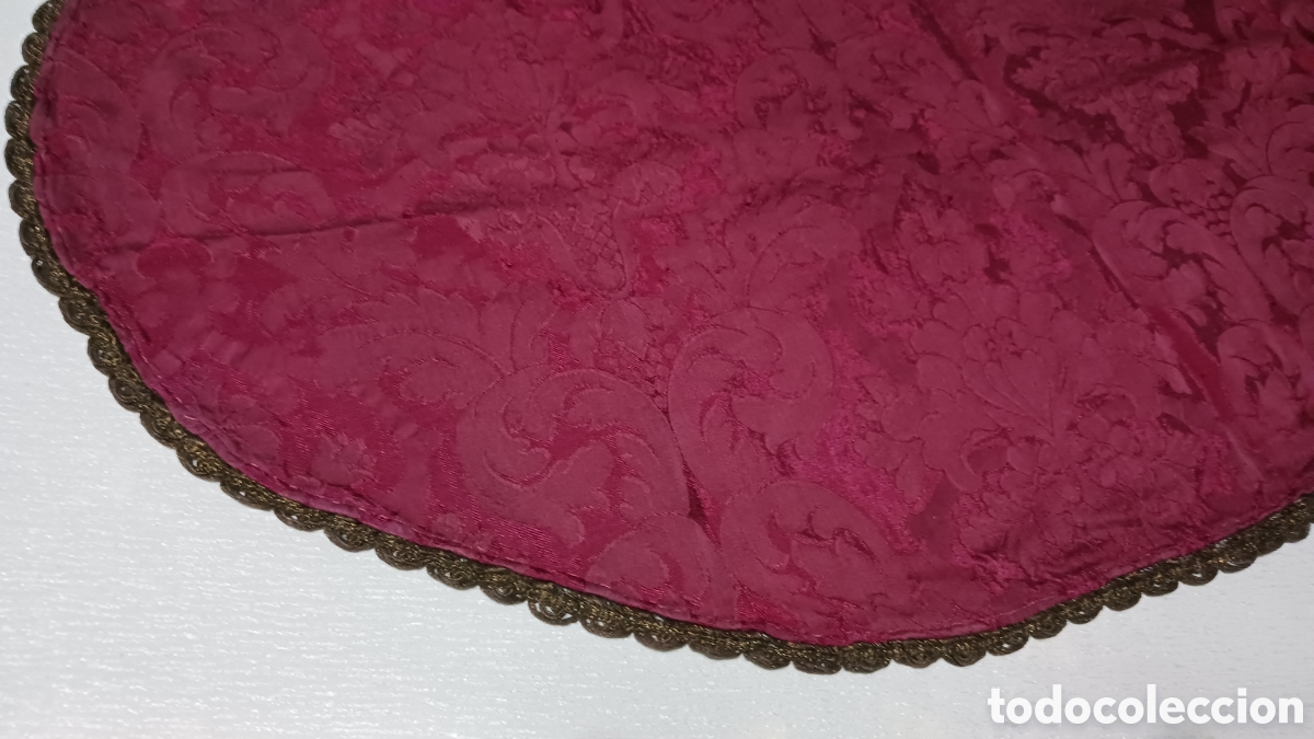 Antig&uuml;edades: Mantilla burdeos damascos - Foto 2