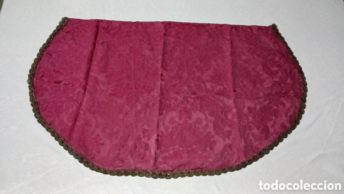 Antig&uuml;edades: Mantilla burdeos damascos - Foto 1