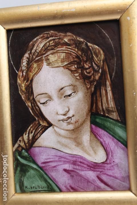 Antig&uuml;edades: AZULEJO PINTADO A MANO DE R.DEL OLMO - Foto 2