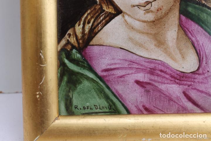 Antig&uuml;edades: AZULEJO PINTADO A MANO DE R.DEL OLMO - Foto 4