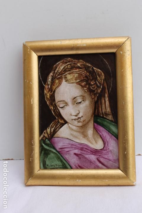 Antig&uuml;edades: AZULEJO PINTADO A MANO DE R.DEL OLMO - Foto 1