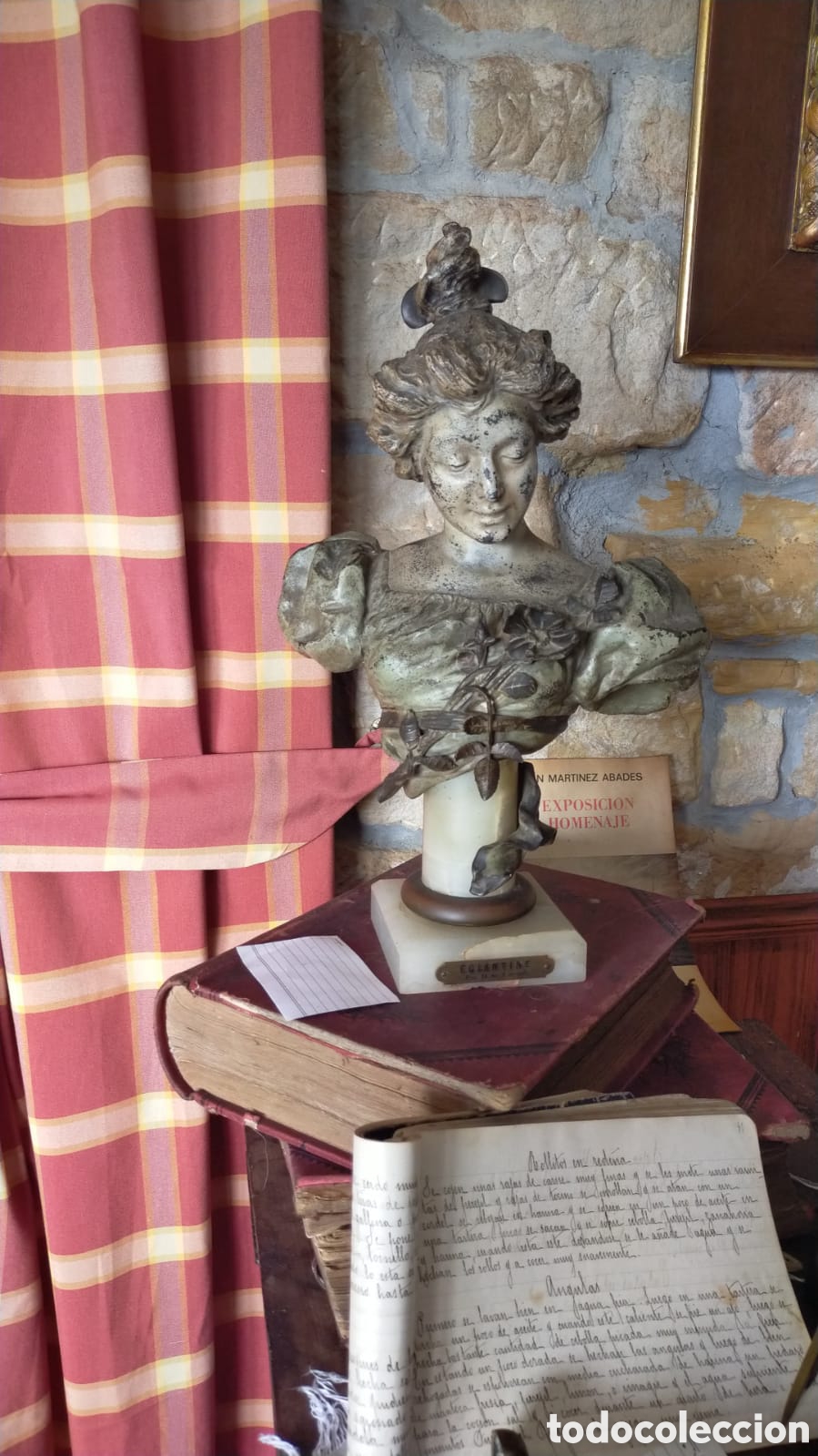 Antig&uuml;edades: Busto Eglantina siglo XIX Bronce - Foto 1