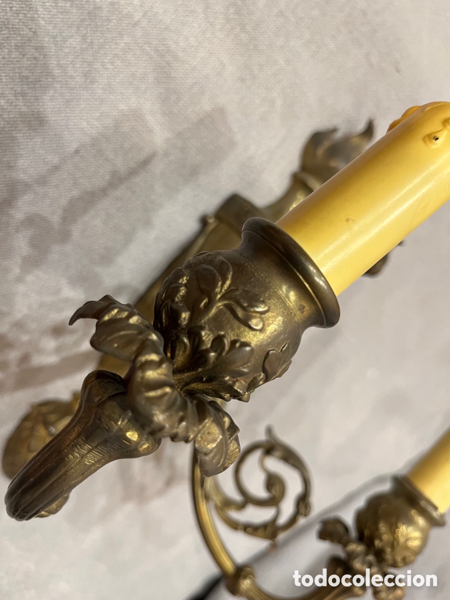 Antig&uuml;edades: Antiguo aplique de pared de bronce - Foto 4