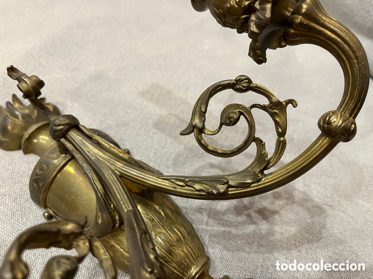 Antig&uuml;edades: Antiguo aplique de pared de bronce - Foto 6