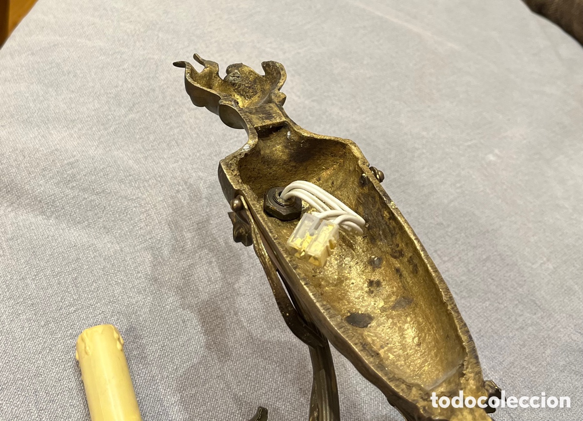 Antig&uuml;edades: Antiguo aplique de pared de bronce - Foto 10
