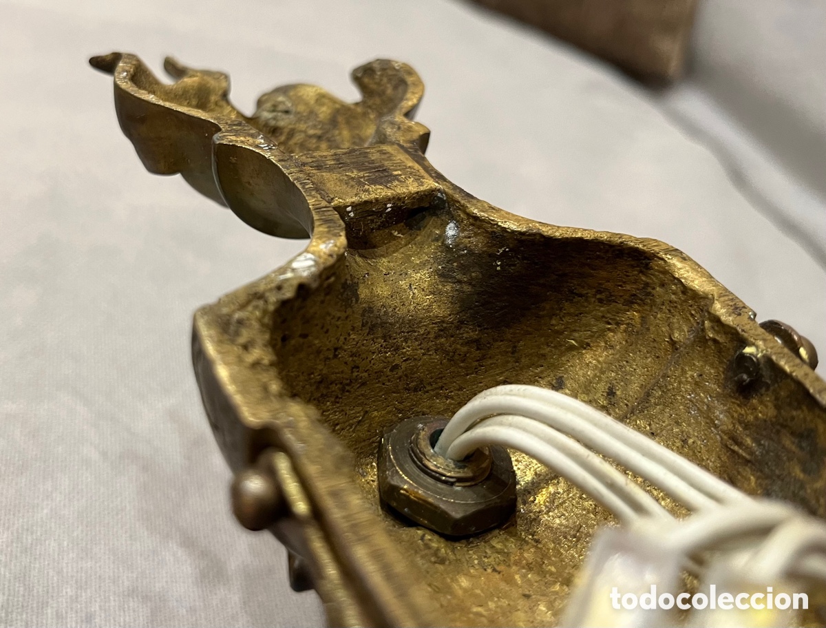 Antig&uuml;edades: Antiguo aplique de pared de bronce - Foto 12