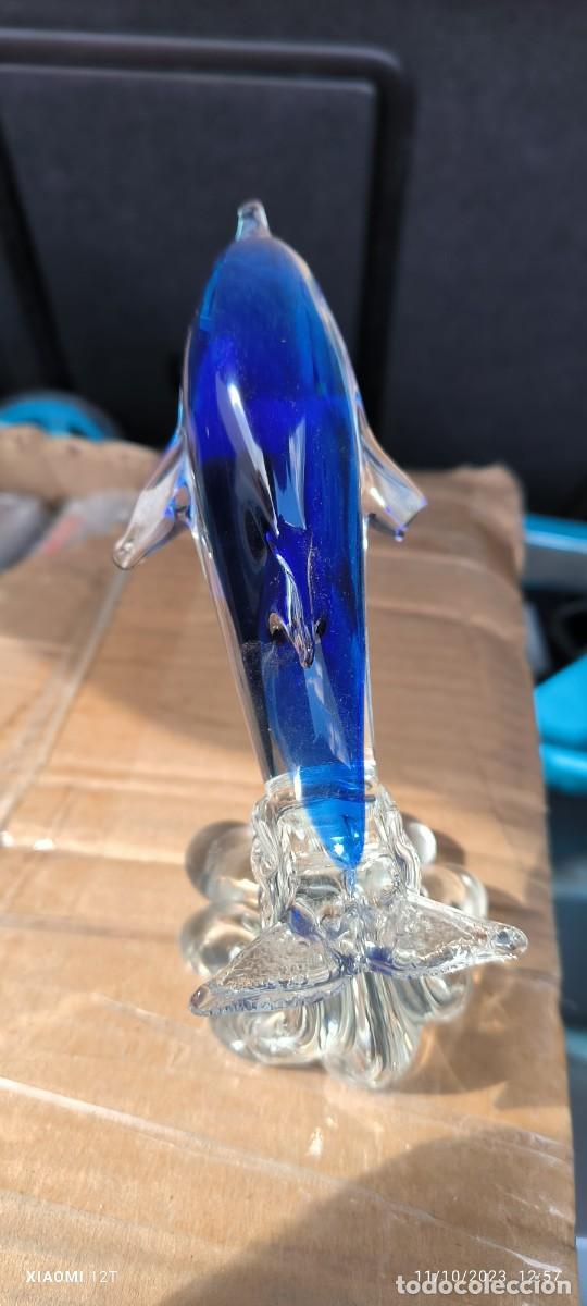 Antig&uuml;edades: DELFIN SOBRE OLA CRISTAL DE MURANO - Foto 5