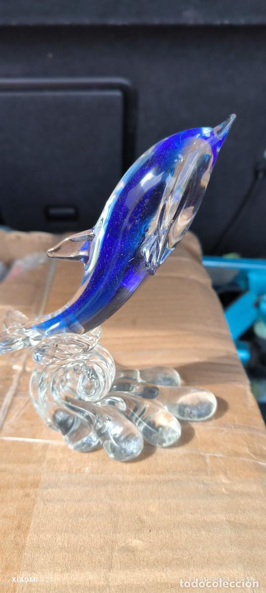 Antig&uuml;edades: DELFIN SOBRE OLA CRISTAL DE MURANO - Foto 6