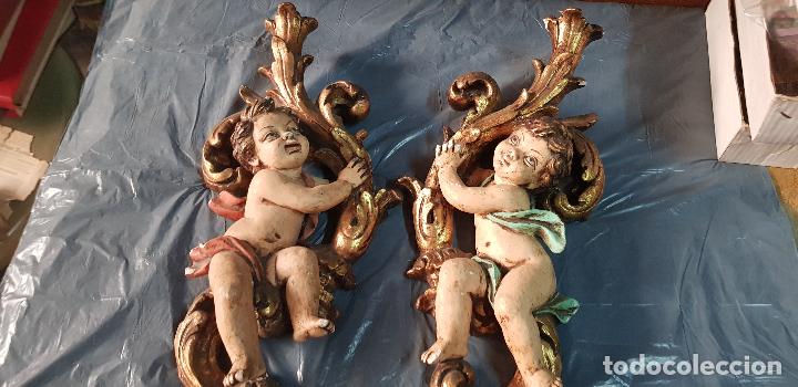 Antig&uuml;edades: DOS ANGELES PORTA VELAS - Foto 1