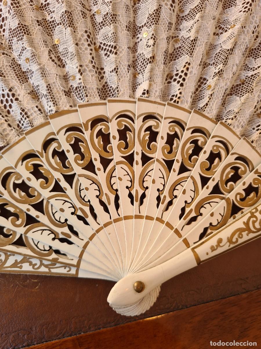 Antig&uuml;edades: ABANICO BLONDA Y MADERA - Foto 2