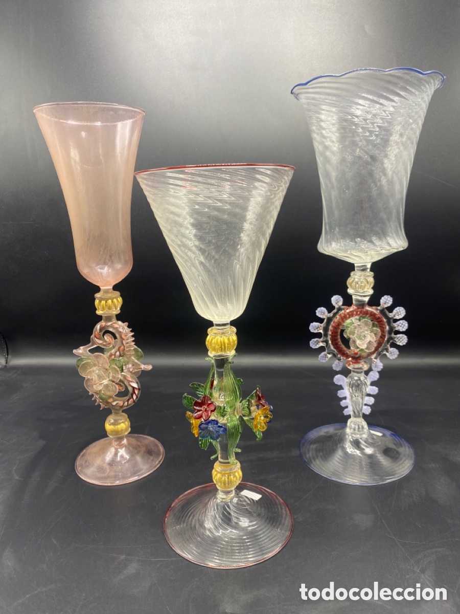 Antig&uuml;edades: Copas de cristal Veneciano - Foto 2