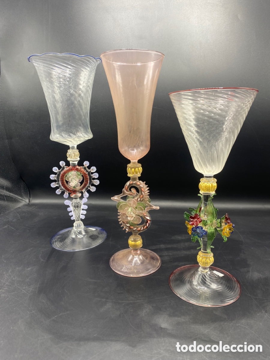 Antig&uuml;edades: Copas de cristal Veneciano - Foto 1