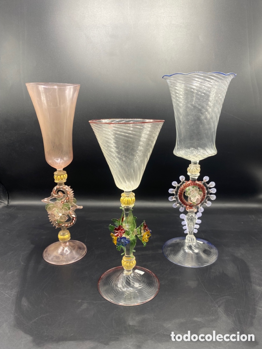 Antig&uuml;edades: Copas de cristal Veneciano - Foto 3