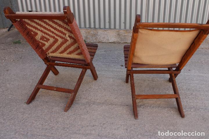 Antig&uuml;edades: 2 sillas plegables tilonia india - Foto 2