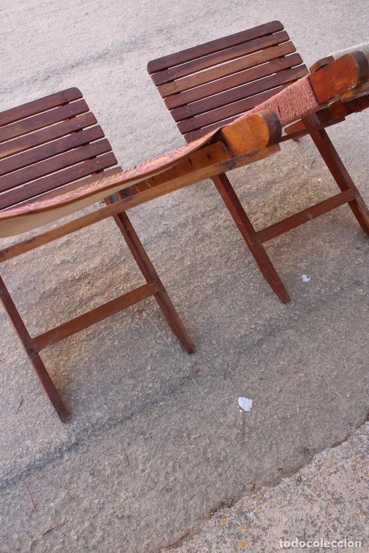 Antig&uuml;edades: 2 sillas plegables tilonia india - Foto 3