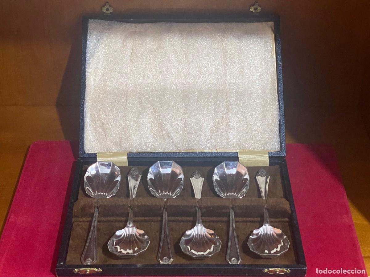 Antig&uuml;edades: Juego de 6 cucharas chapadas en plata - Foto 1