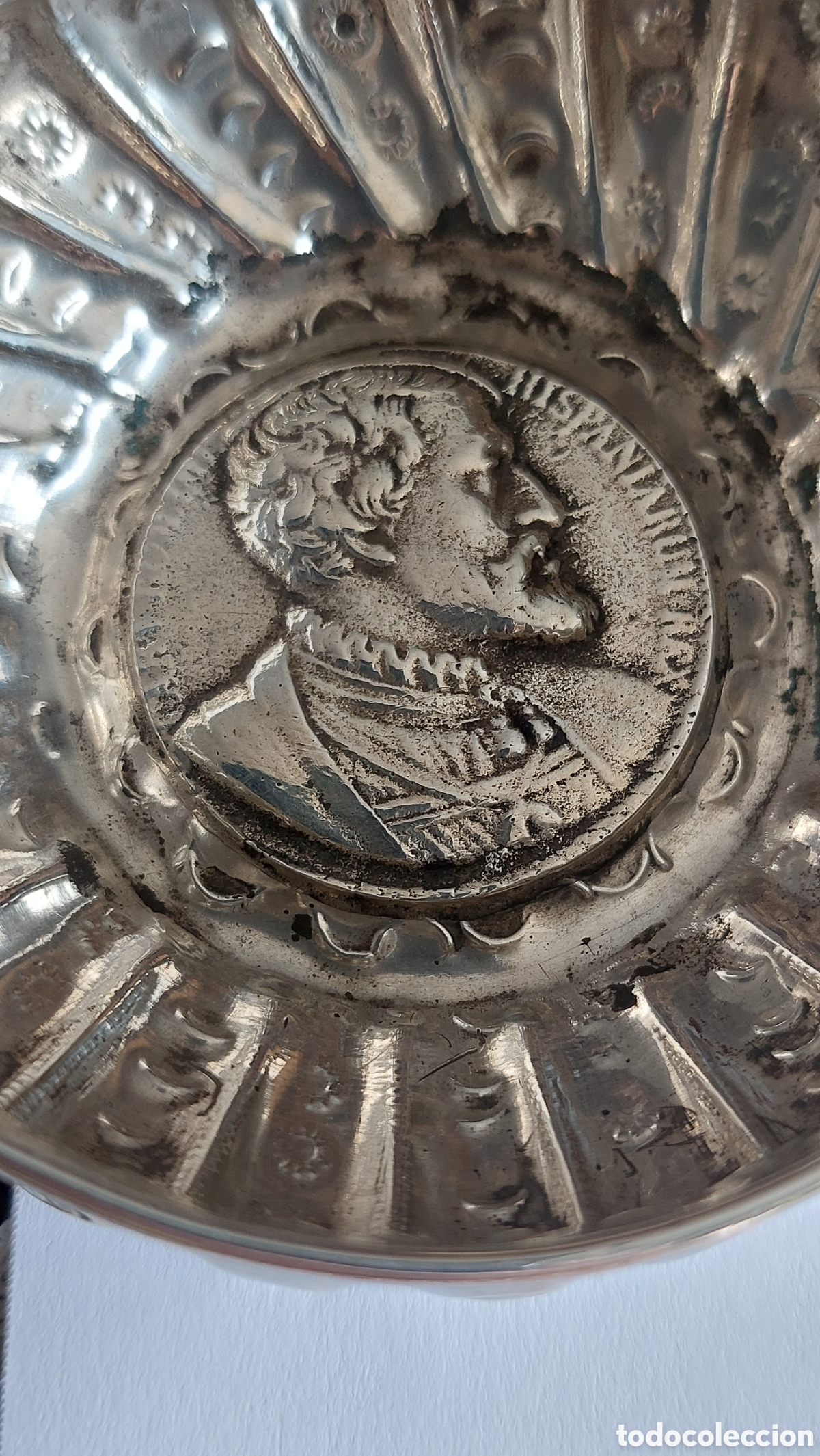 Antig&uuml;edades: TAZA DE PLATA CON MONEDA COMO FONDO - Foto 6