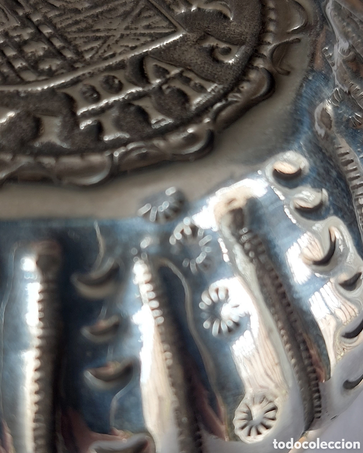Antig&uuml;edades: TAZA DE PLATA CON MONEDA COMO FONDO - Foto 7