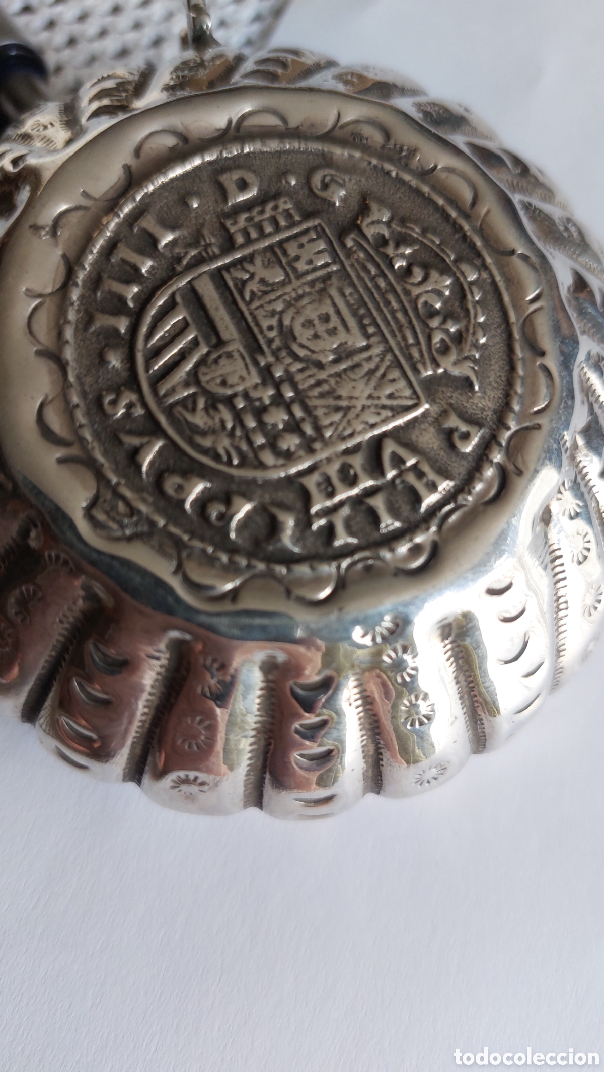 Antig&uuml;edades: TAZA DE PLATA CON MONEDA COMO FONDO - Foto 8
