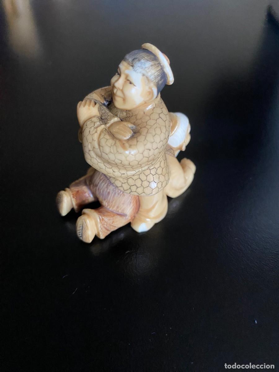 Antig&uuml;edades: RARO NETSUKE S.XIX FIRMADO - Foto 4