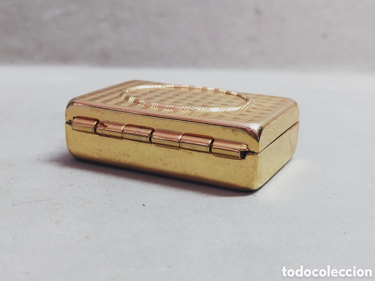 Antig&uuml;edades: CAJA CAJITA RECTANGULAR EN METAL DORADO. - Foto 5
