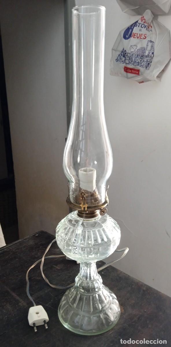 Antig&uuml;edades: L&aacute;mpara Quinqu&eacute; de cristal - Foto 1