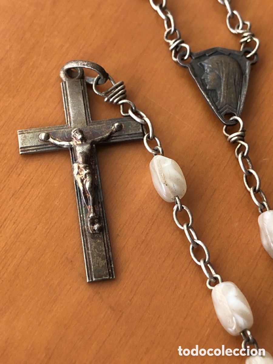Antig&uuml;edades: Rosario religi&oacute;n de n&aacute;car comuni&oacute;n - Foto 2
