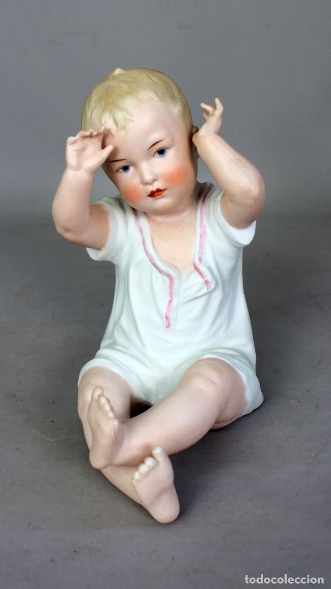 3 Ancien biscuit polychrome Bébé Baby Piano ans 50 Allemagne - Décoration