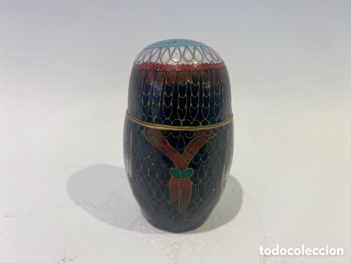 Antig&uuml;edades: Caja cloison&eacute; en forma de buho. - Foto 3