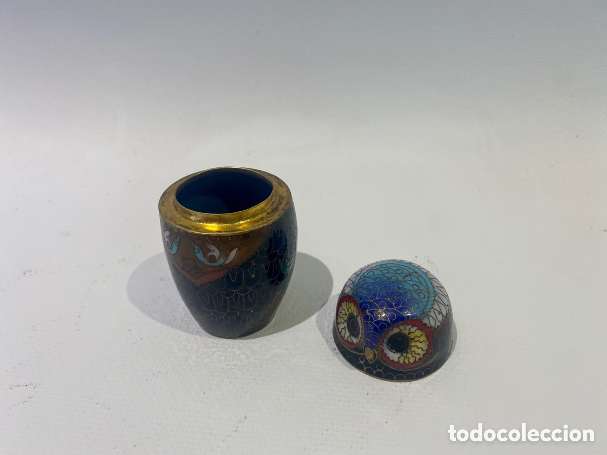 Antig&uuml;edades: Caja cloison&eacute; en forma de buho. - Foto 4