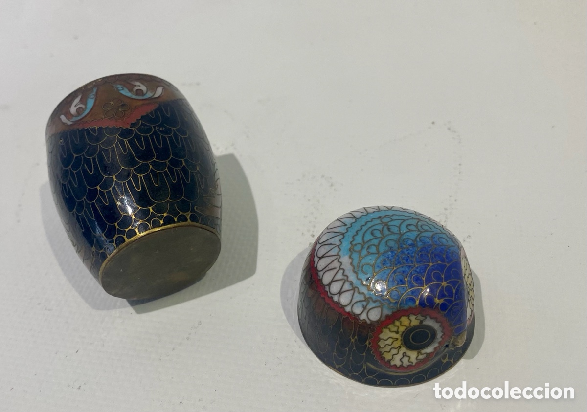 Antig&uuml;edades: Caja cloison&eacute; en forma de buho. - Foto 6