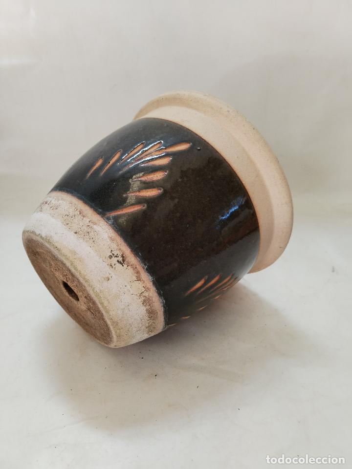 Antig&uuml;edades: macetero de ceramica esmaltada - Foto 4
