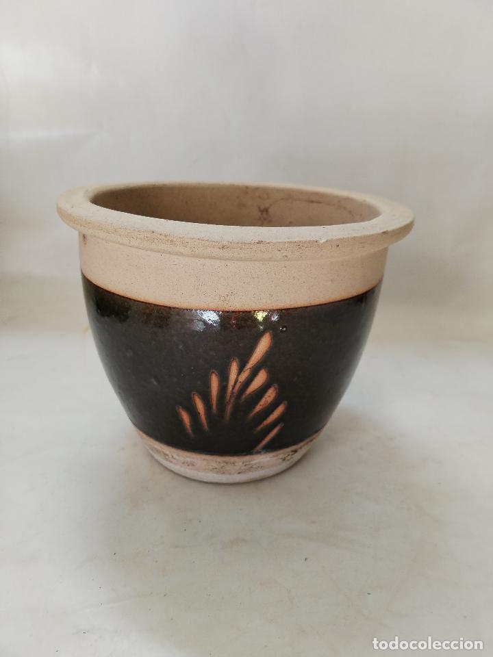 Antig&uuml;edades: macetero de ceramica esmaltada - Foto 1