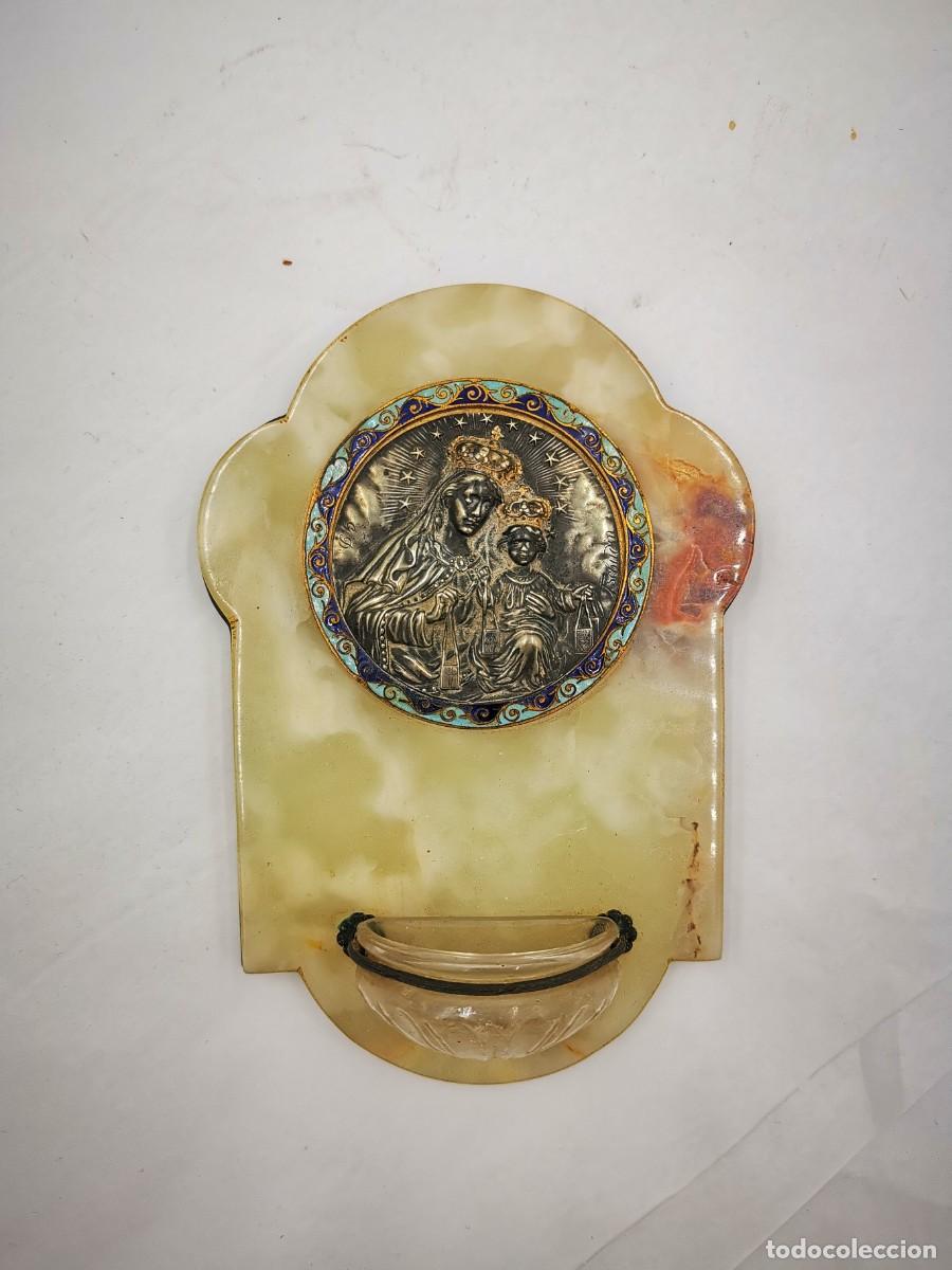 Antig&uuml;edades: ANTIGUA BENDITERA VIRGEN DEL CARMEN - Foto 1