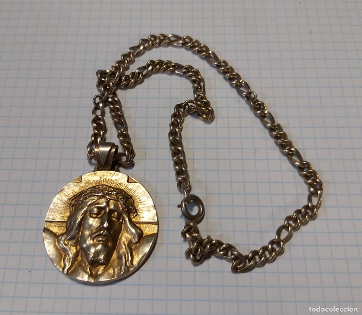Antig&uuml;edades: Medalla religiosa con cadena, 1907 - Foto 1