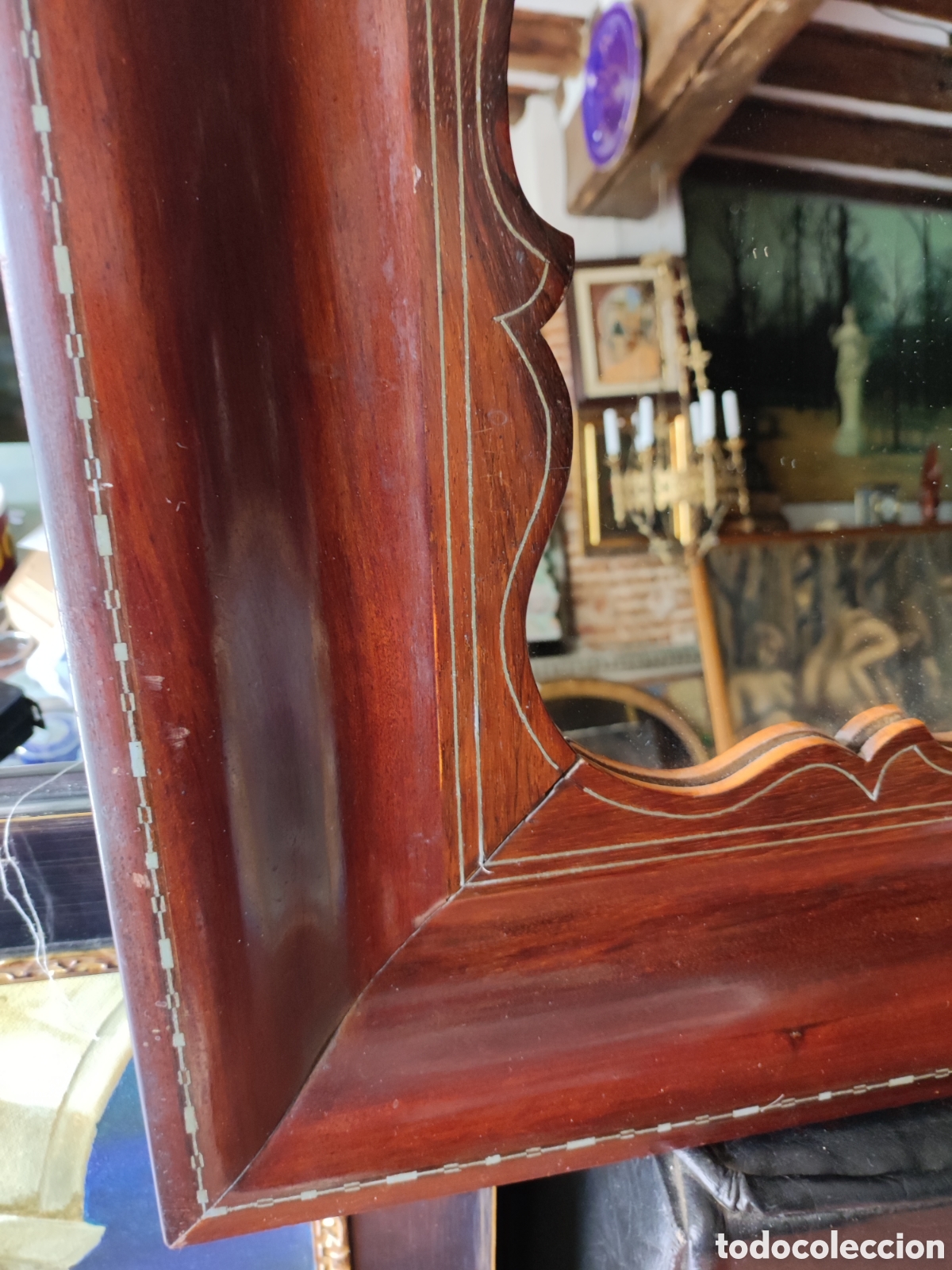 Antig&uuml;edades: Espejo marco caoba - Foto 2
