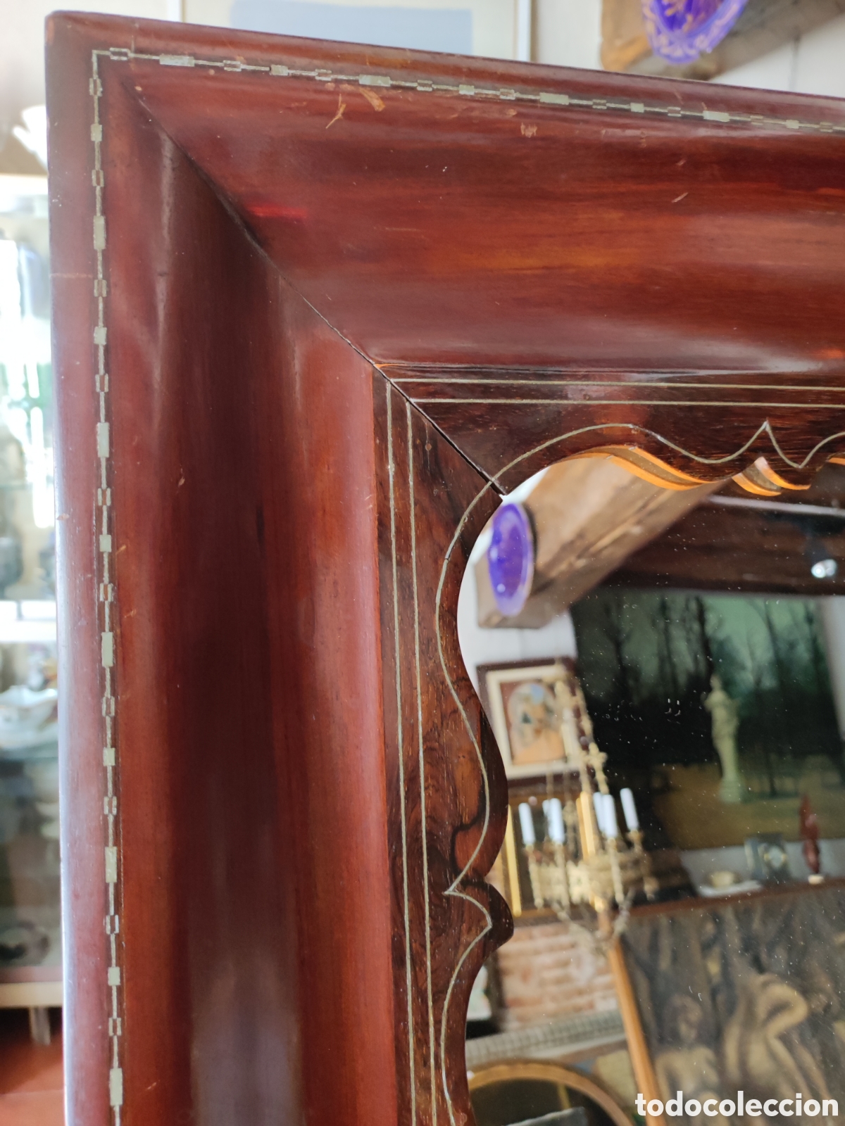 Antig&uuml;edades: Espejo marco caoba - Foto 3