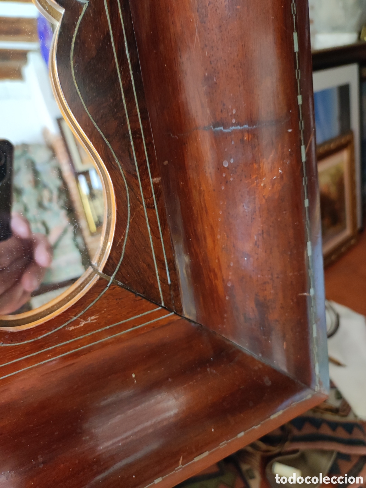 Antig&uuml;edades: Espejo marco caoba - Foto 4
