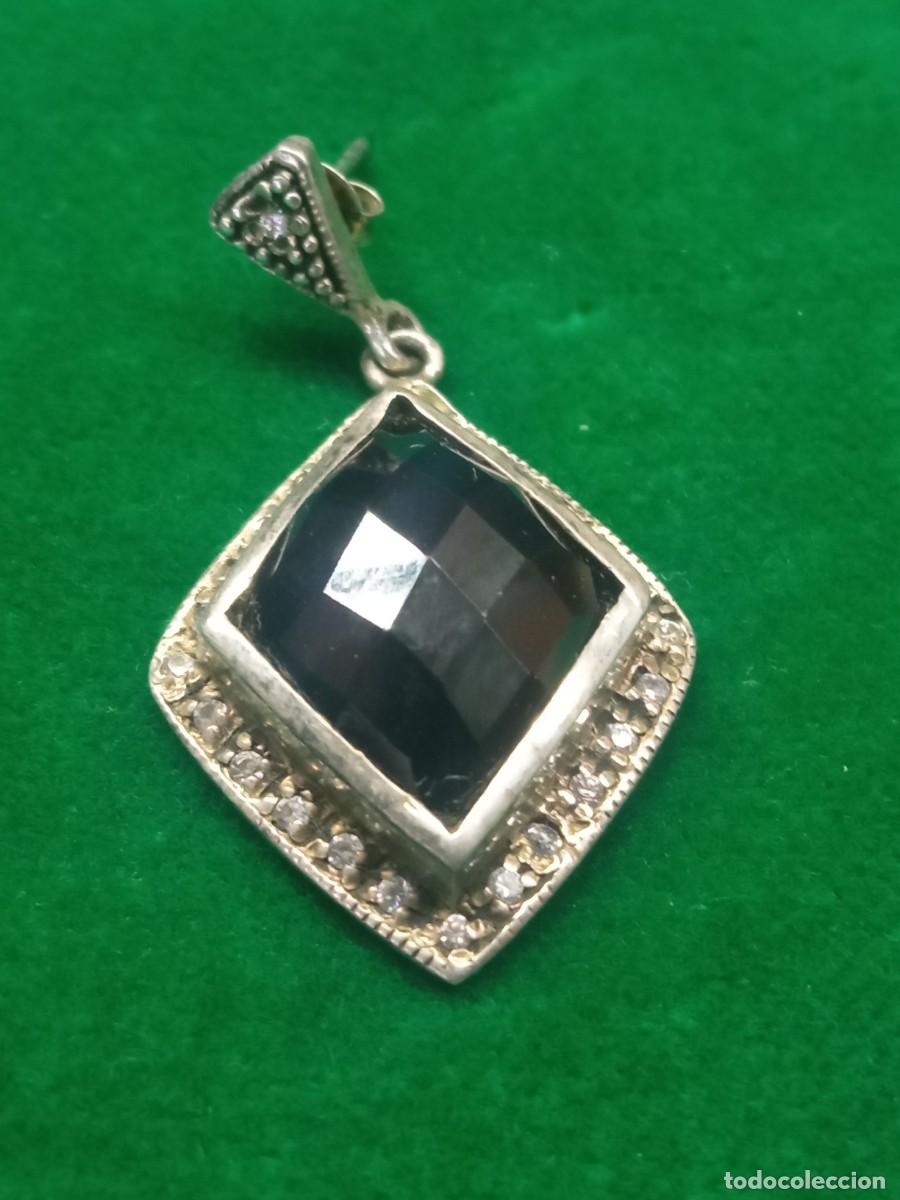 Antig&uuml;edades: Pendientes de plata y azabache - Foto 2